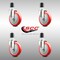 Service Caster 5 Inch 316SS Red Polyurethane Swivel 1-7/8 Inch Expanding Stem Caster Set SCC SCC-SS316EX20S514-PPUB-RED-178-4 - alternate 2